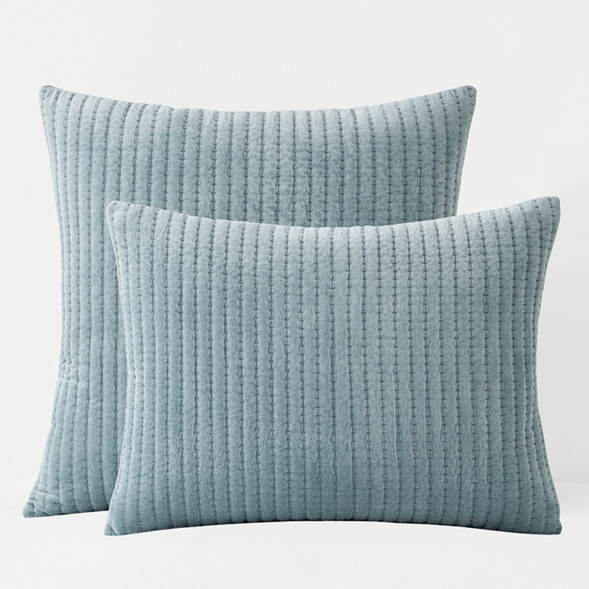 Straight Stitch Velvet Quilted Sham