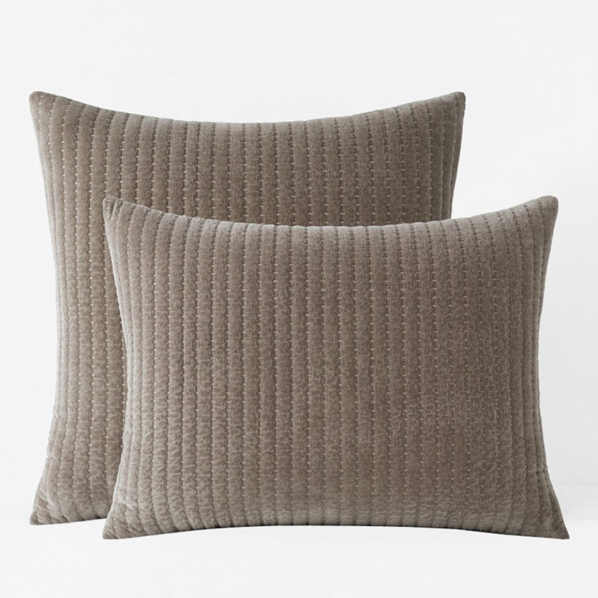 Straight Stitch Velvet Quilted Sham