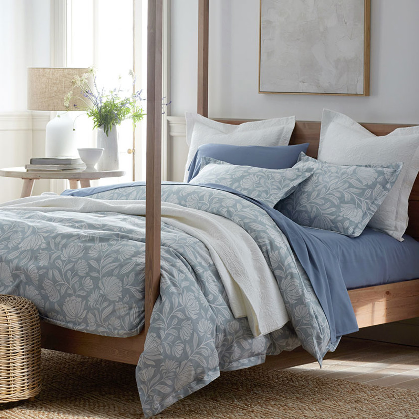 Maytime Premium Smooth Wrinkle-Free Sateen Sham - Blue Shadow, King,Blue Shadow