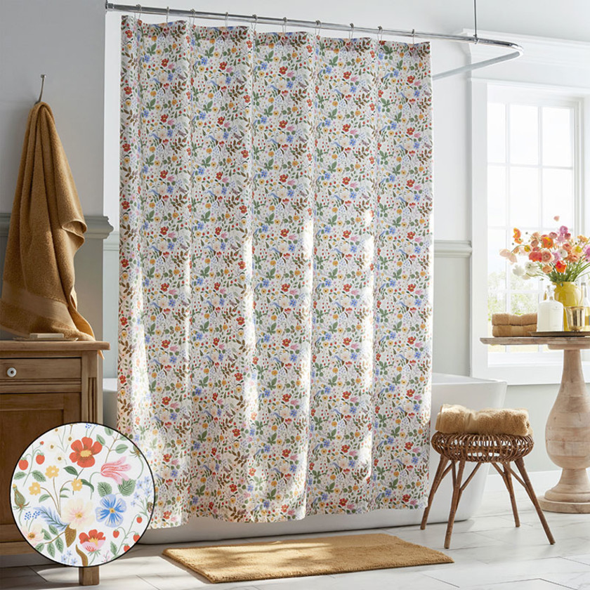 Strawberry Fields Classic Cool Cotton Percale Shower Curtain