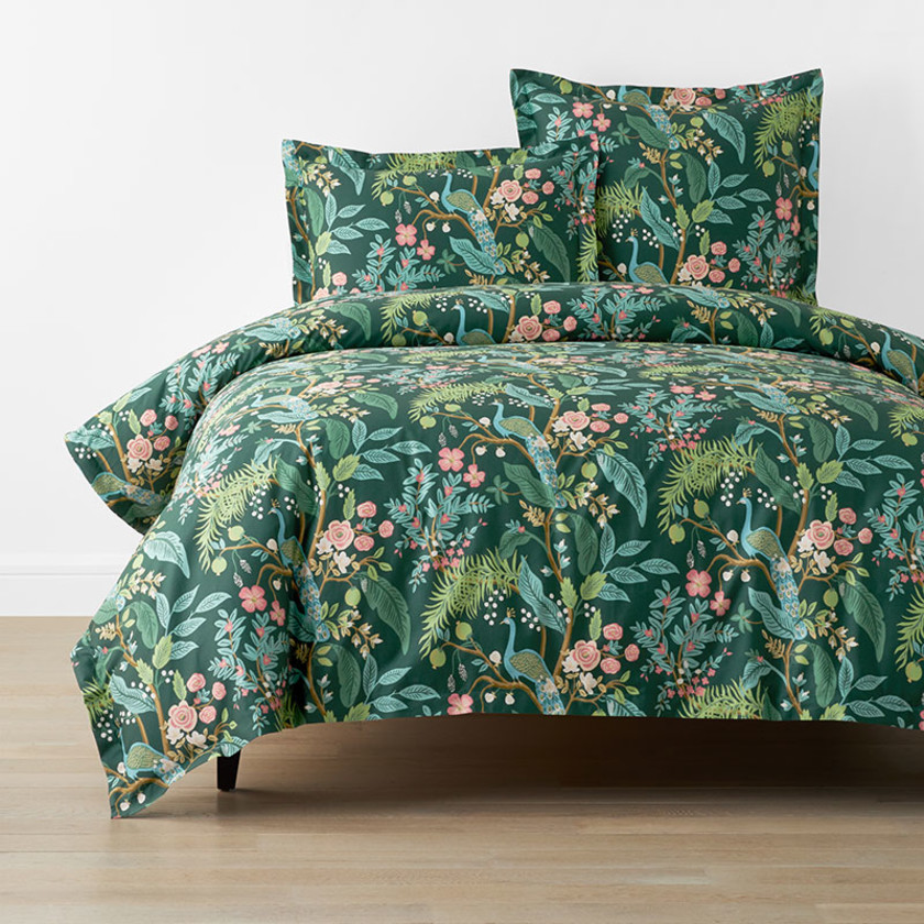 Peacock Classic Smooth Sateen Duvet Cover - Evergreen, Twin/Twin XL,Evergreen