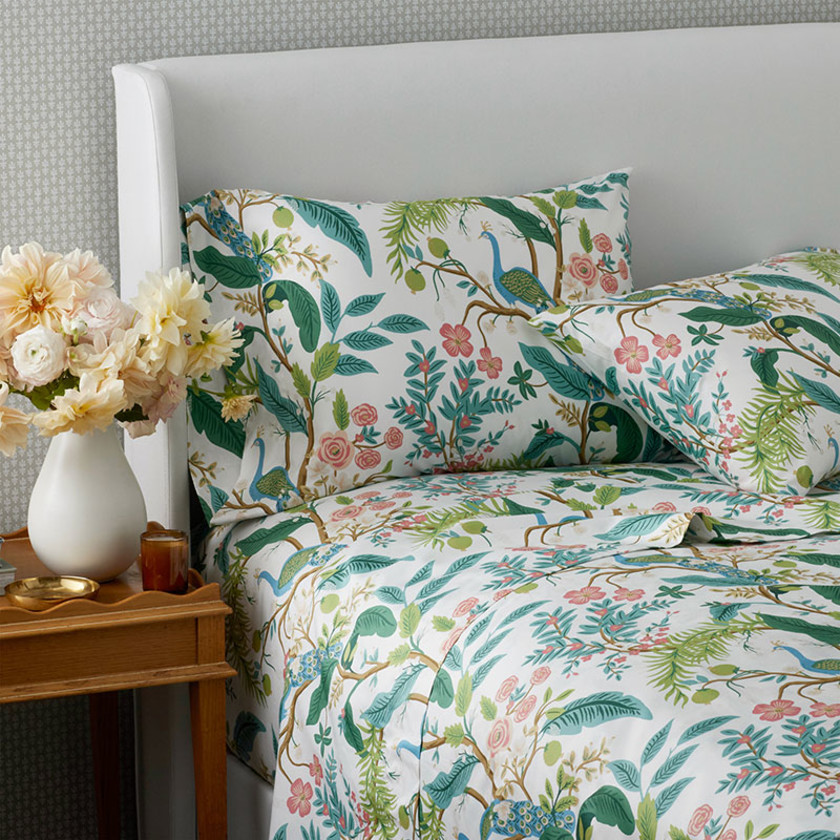 Peacock Classic Smooth Sateen Bed Sheet Set - Cream, Twin,Cream