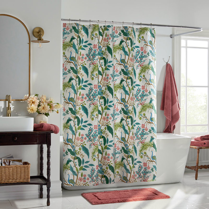 Peacock Classic Smooth Sateen Shower Curtain