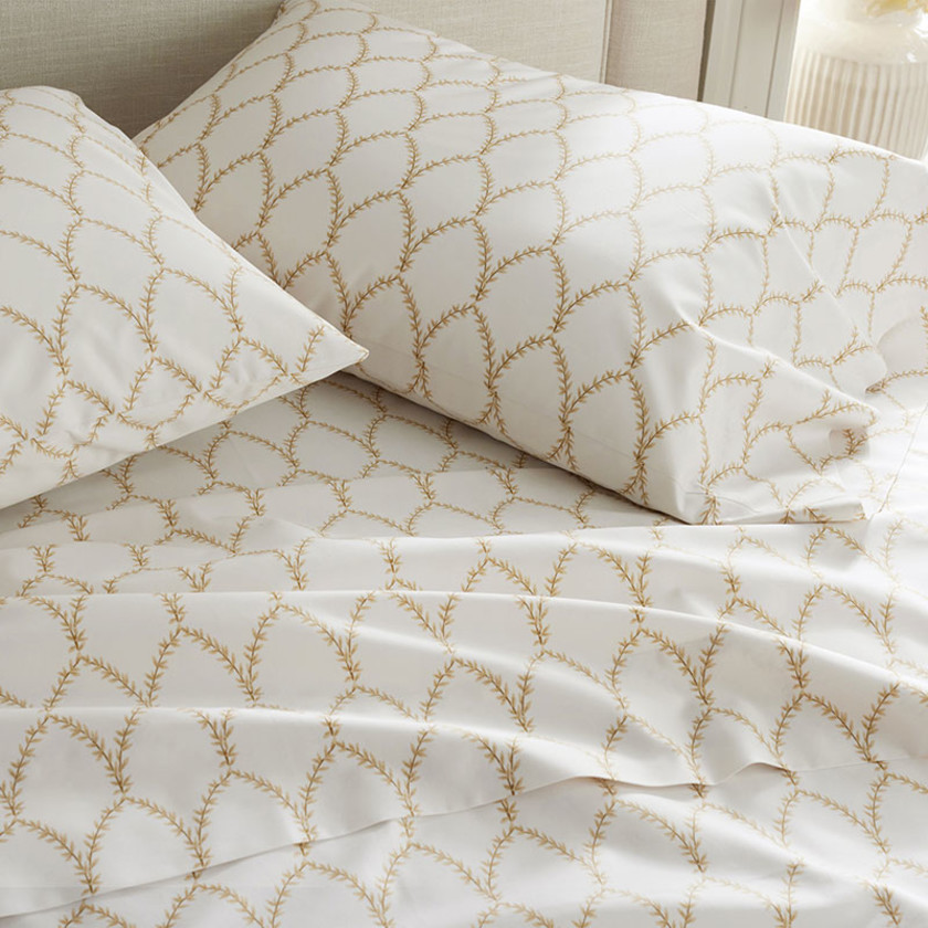 Laurel Classic Smooth Sateen Pillowcase Set - Gold, Standard,Gold