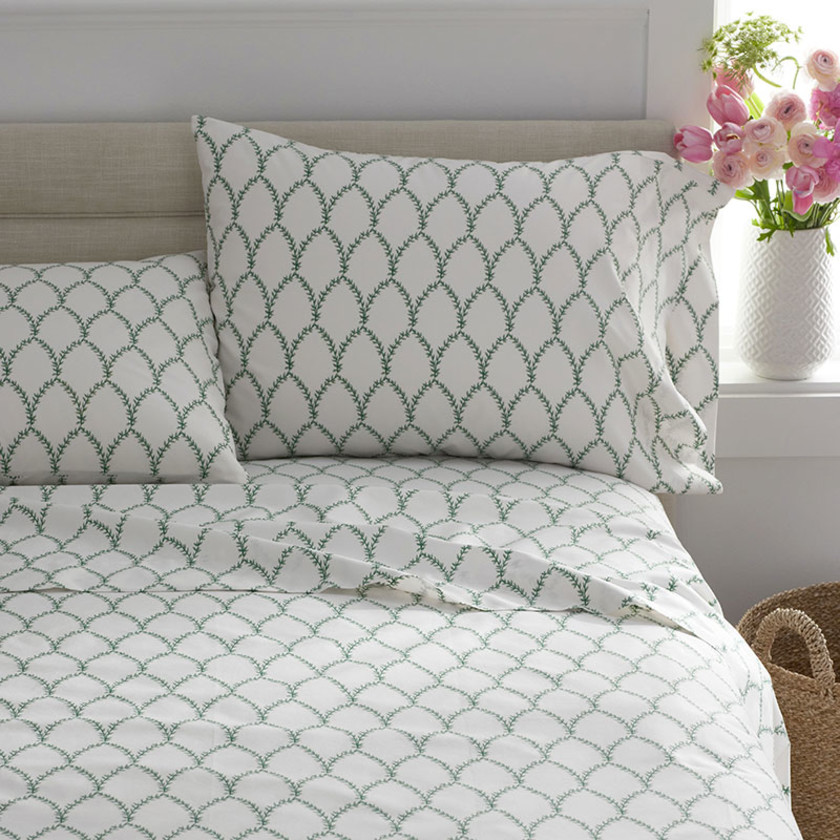 Laurel Classic Smooth Sateen Flat Bed Sheet - Sage, Twin/Twin XL