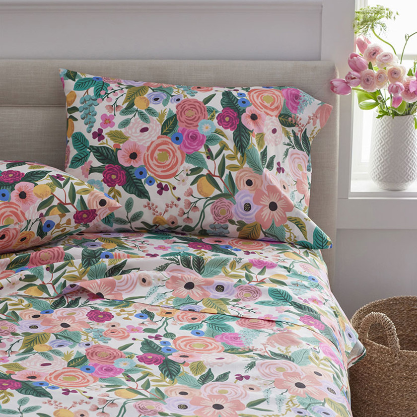 Garden Party Classic Cool Cotton Percale Pillowcase Set - Multi, King,Multi