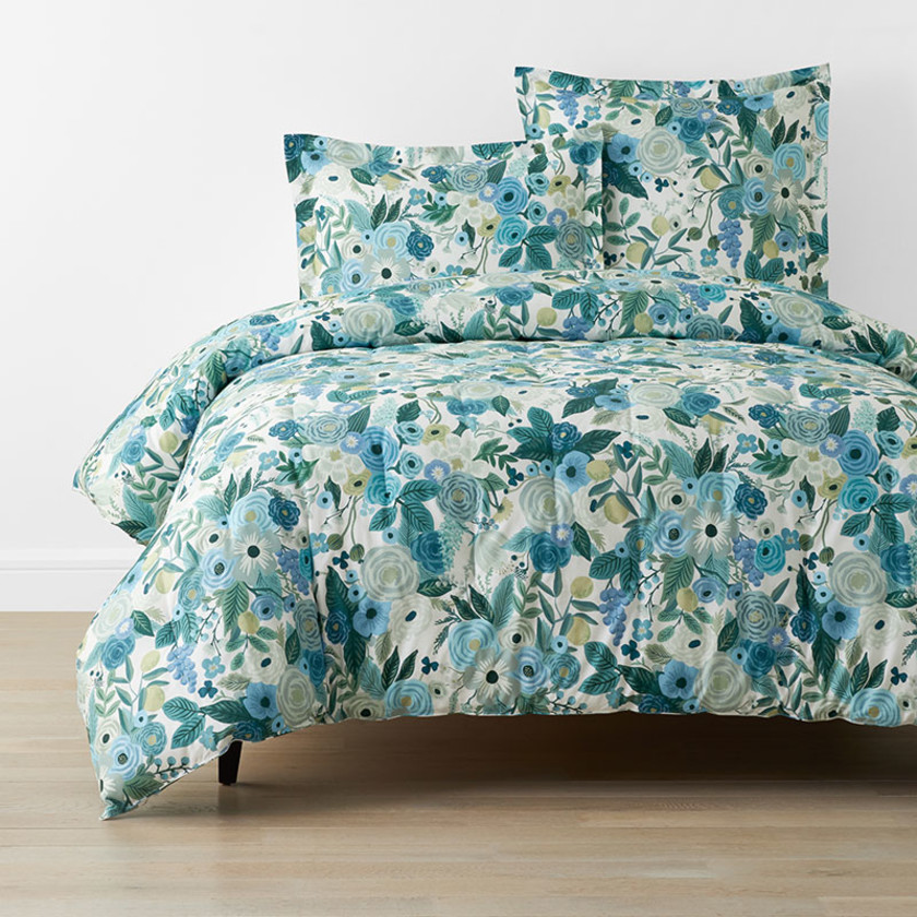 Garden Party Classic Cool Cotton Percale Comforter - Teal, Twin/Twin XL,Teal