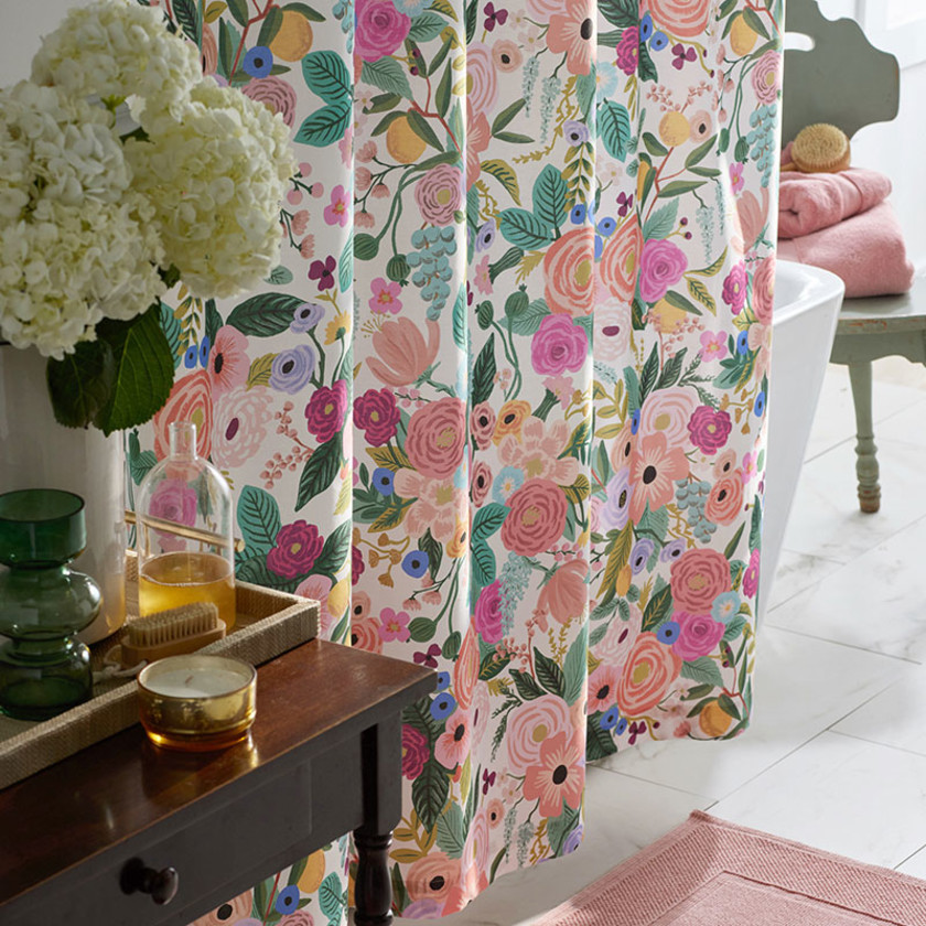 Garden Party Classic Cool Cotton Percale Shower Curtain - Multi,Multi