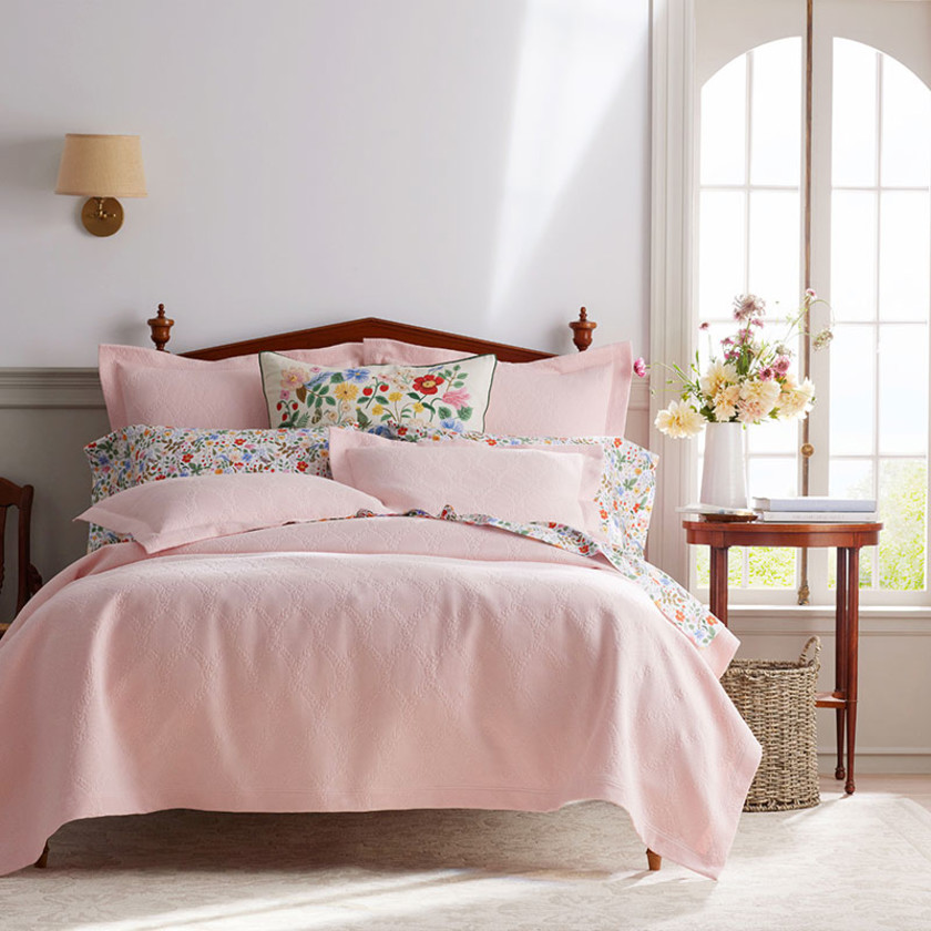 Laurel Matelasse Sham - Soft Pink, Standard,Soft Pink