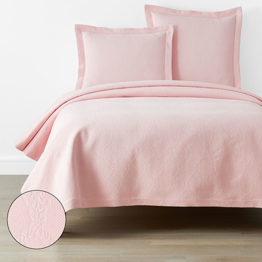 Laurel Matelasse Coverlet - Soft Pink, King/Cal King,Soft Pink