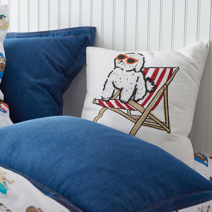 Dog Decorative Pillow Cover - Beach Bichon,Beach Bichon