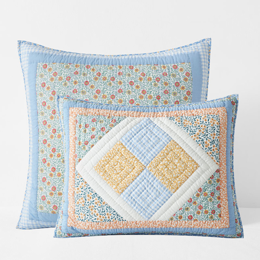 Leena Diamond Patchwork Quilted Sham