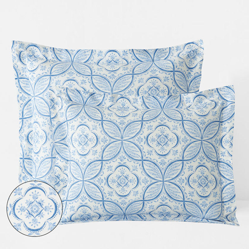 Malta Tiles Premium Cool Egyptian Percale Sham