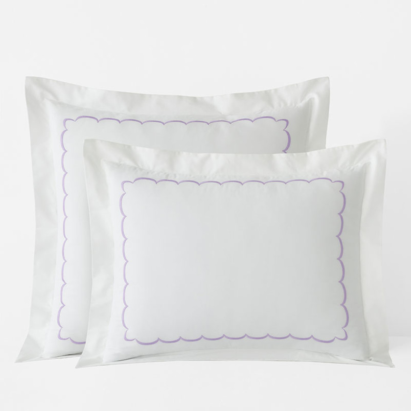 Scallop Embroidered Premium Cool Egyptian Percale Sham
