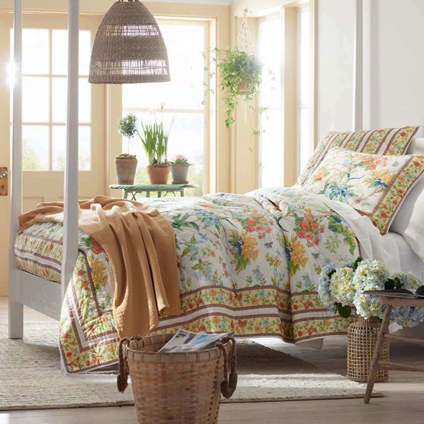 Bagheecha Floral Quilted Sham - Multi, Euro,Multi