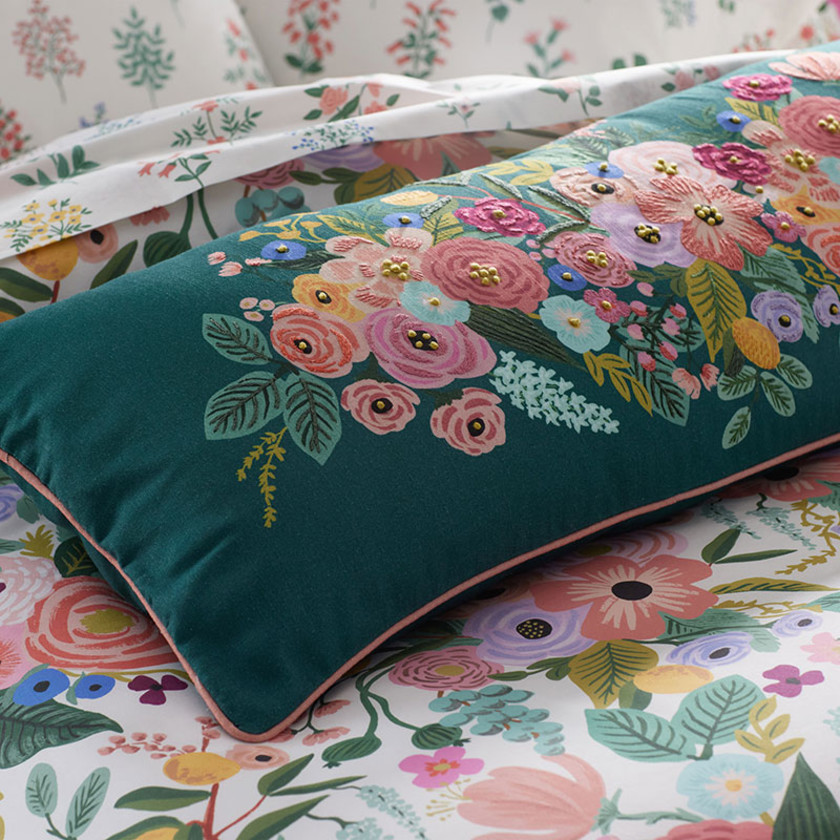 Garden Party Decorative Lumbar Pillow Cover - Green Multi,Green Multi