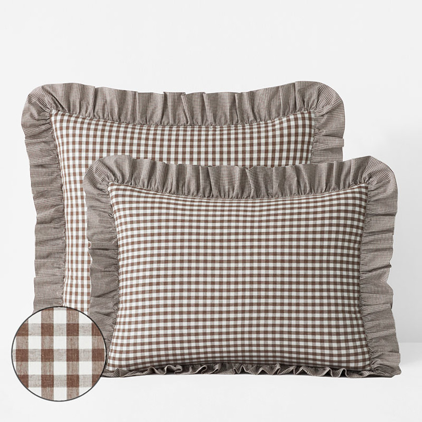 Gingham Classic Cool Melange Cotton Percale Sham