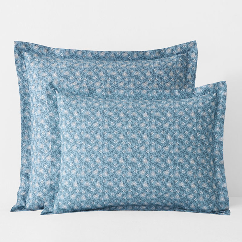 Mini Floral Vine Classic Cool Percale Sham