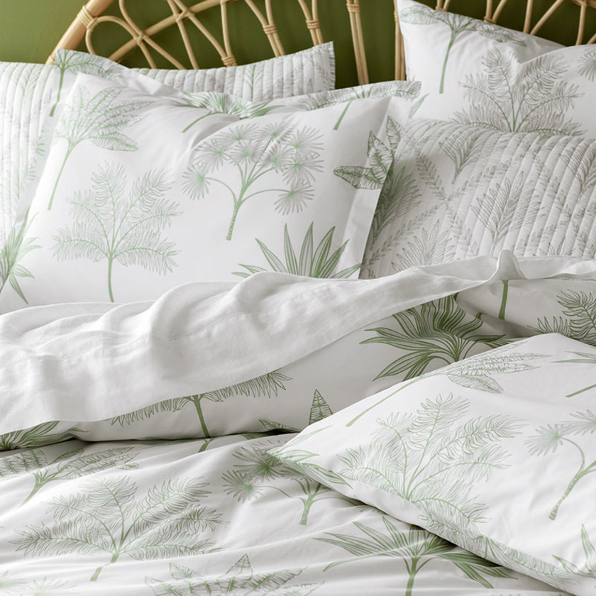 Tulum Forest Classic Cool Cotton Percale Pillowcase Set - Moss Green, Standard,Moss Green