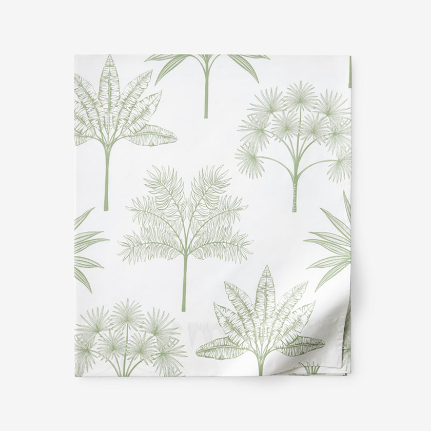 Tulum Forest Classic Cool Cotton Percale Flat Bed Sheet