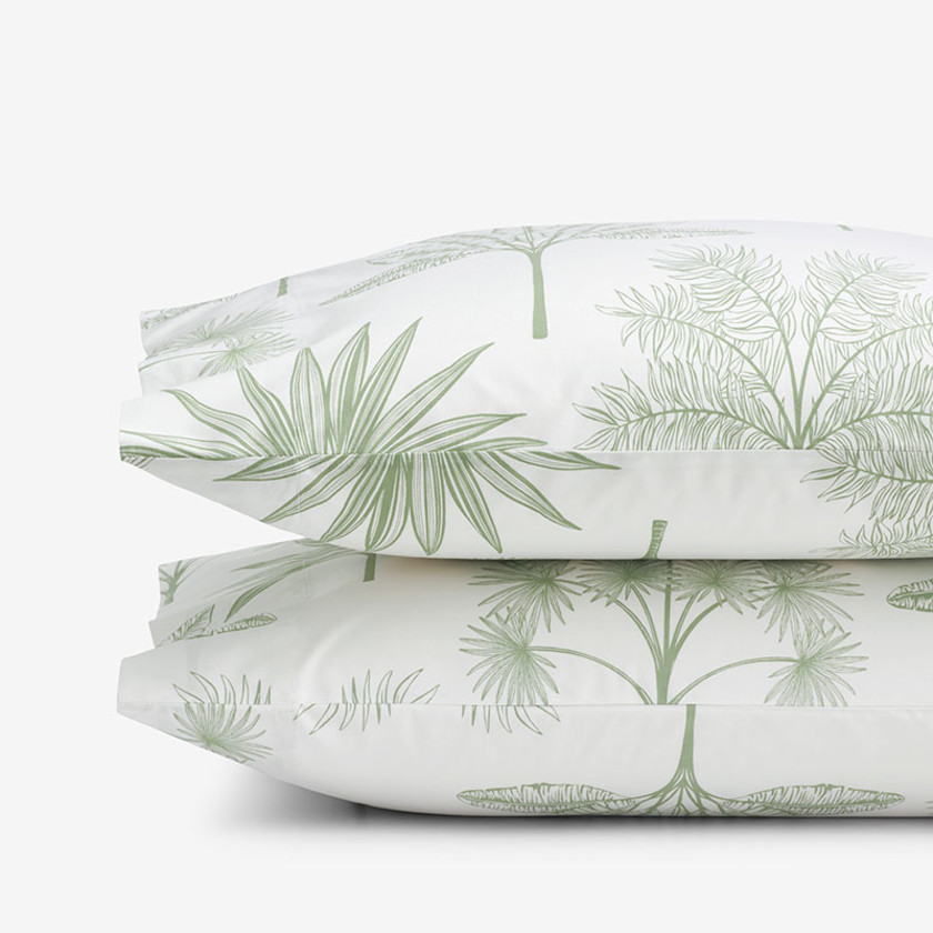 Tulum Forest Classic Cool Cotton Percale Pillowcase Set