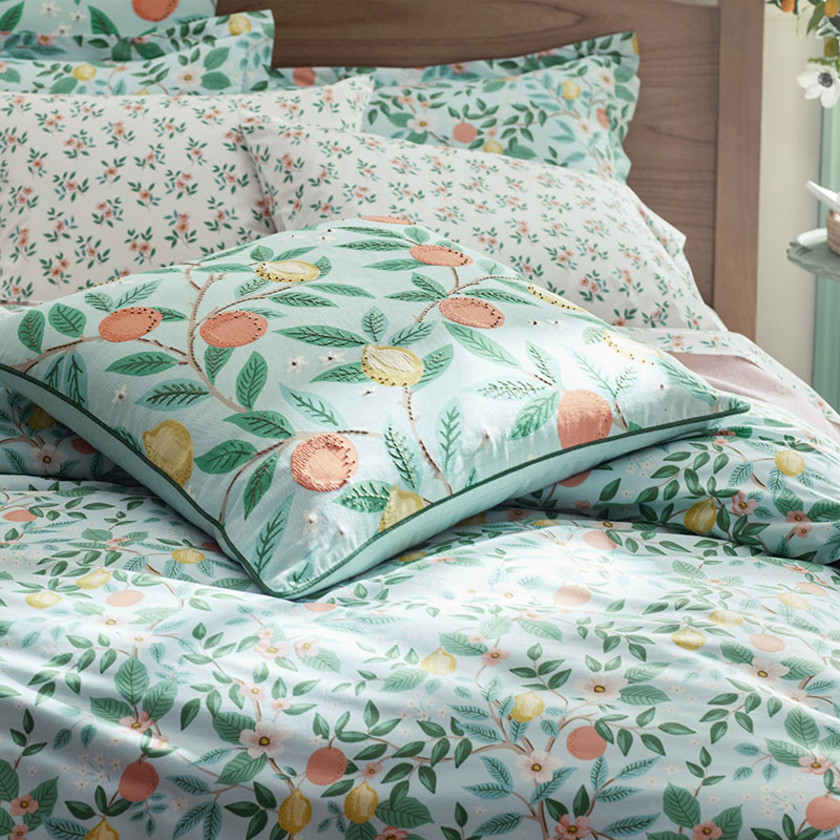 Citrus Grove Decorative Square Pillow Cover - Light Blue Multi,Light Blue Multi