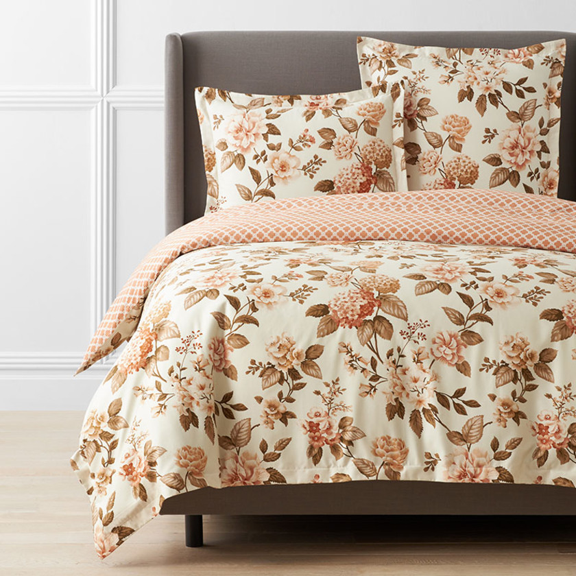 Blooming Flowers Premium Smooth Wrinkle-Free Sateen Reversible Duvet Cover