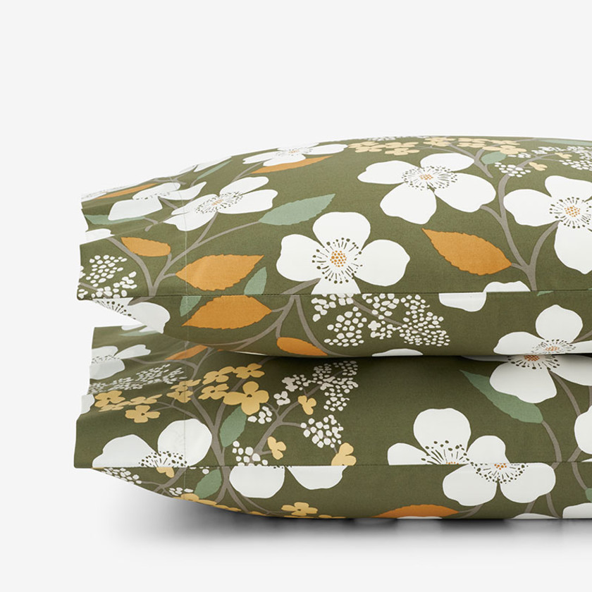 Adley Floral & Ditsy Floral Classic Cool Cotton Percale Pillowcase Set
