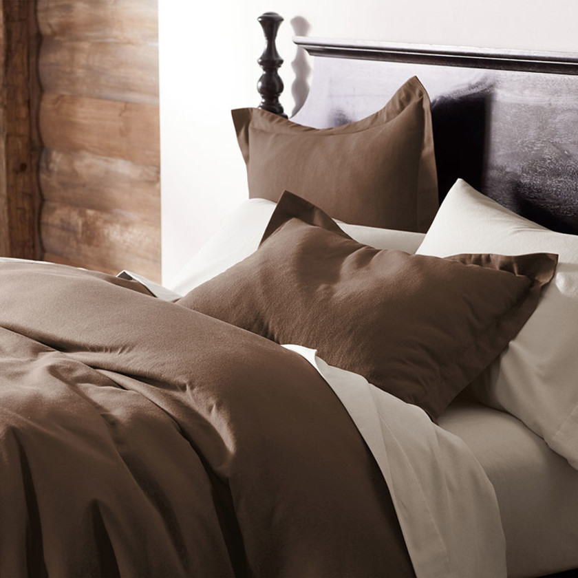 Classic Ultra-Cozy Cotton Velvet Flannel Sham - Coffee, King,Coffee