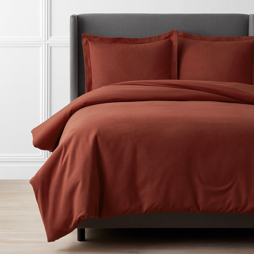 Classic Ultra-Cozy Cotton Velvet Flannel Solid Duvet Cover