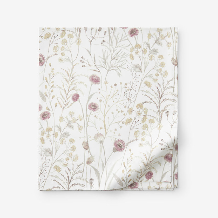 Thistle Flower Premium Smooth Wrinkle Free Sateen Flat Bed Sheet