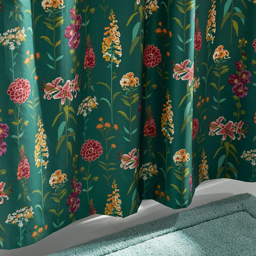 Flower Garden Premium Smooth Wrinkle-Free Sateen Shower Curtain - Green Multi