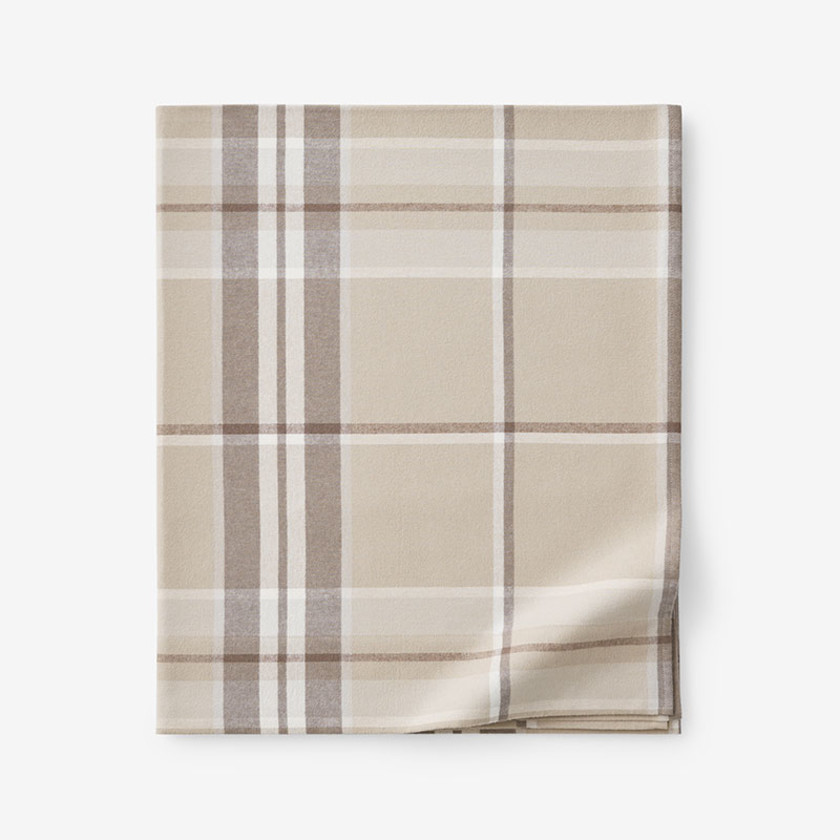 Classic Plaid Ultra-Cozy Cotton Velvet Flannel Flat Bed Sheet