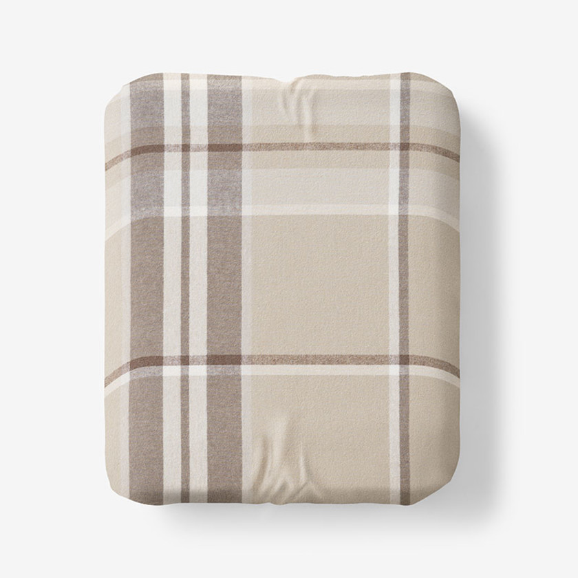 Classic Plaid Ultra-Cozy Cotton Velvet Flannel Fitted Bed Sheet