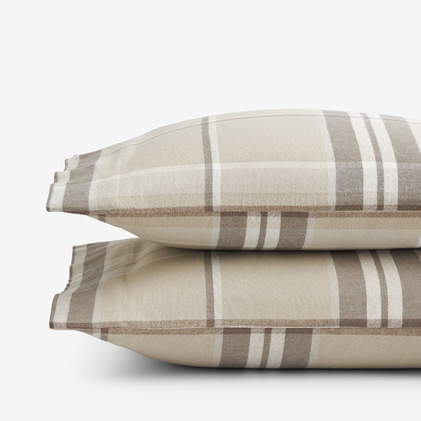 Classic Plaid Ultra-Cozy Cotton Velvet Flannel Pillowcase Set