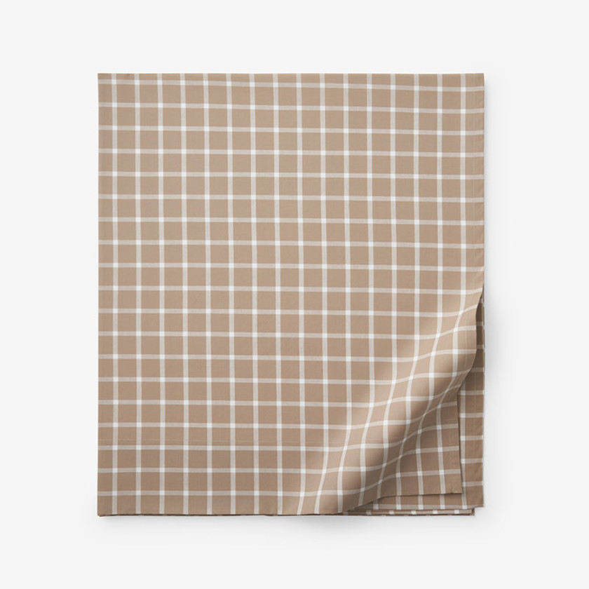 Classic Stripes and Plaids Cool Yarn-Dyed Cotton Percale Flat Bed Sheet