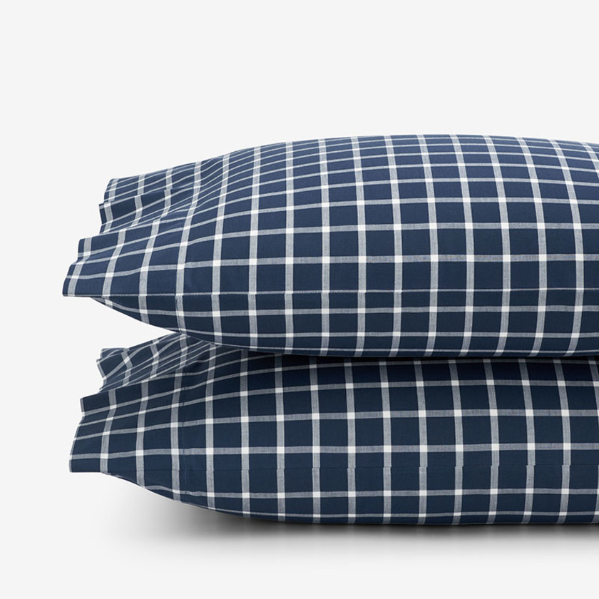 Classic Stripes and Plaids Cool Yarn-Dyed Cotton Percale Pillowcase Set