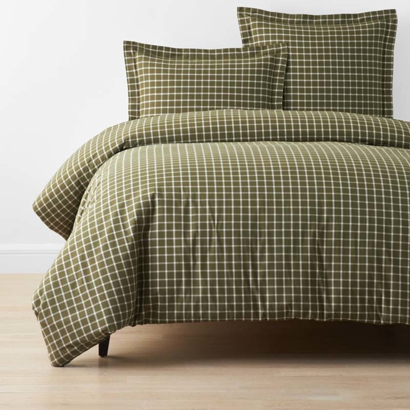 Classic Stripes and Plaids Cool Yarn-Dyed Cotton Percale Duvet Cover