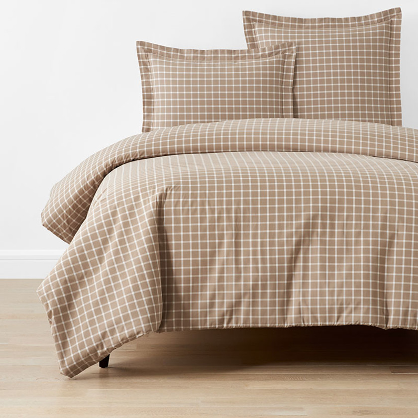Classic Stripes and Plaids Cool Yarn-Dyed Cotton Percale Duvet Cover