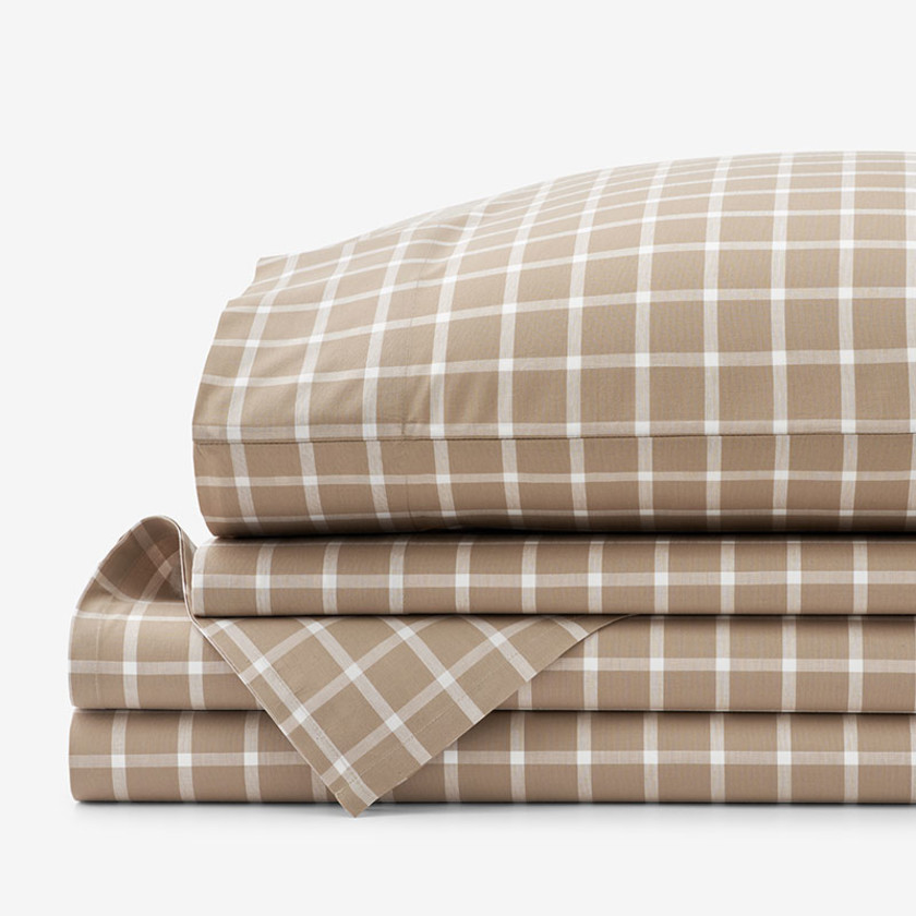 Classic Stripes and Plaids Cool Yarn-Dyed Cotton Percale Bed Sheet Set