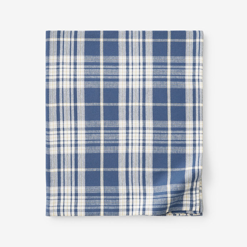 Classic Plaid Ultra-Cozy Cotton Velvet Flannel Flat Bed Sheet