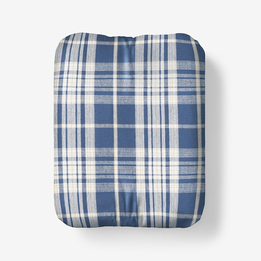 Classic Plaid Ultra-Cozy Cotton Velvet Flannel Fitted Bed Sheet