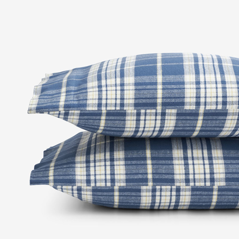 Classic Plaid Ultra-Cozy Cotton Velvet Flannel Pillowcase Set