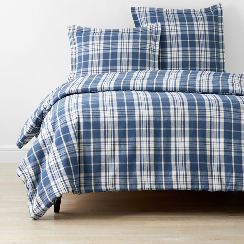 Classic Plaid Ultra-Cozy Cotton Velvet Flannel Duvet Cover