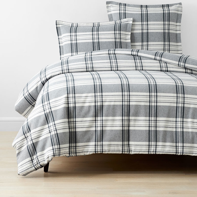 Classic Plaid Ultra-Cozy Cotton Velvet Flannel Duvet Cover
