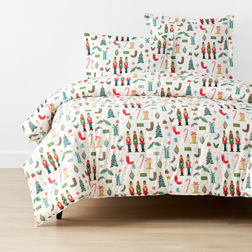 Nutcracker Classic Cool Cotton Percale Comforter - Ivory Multi, Twin/Twin XL,Ivory Multi