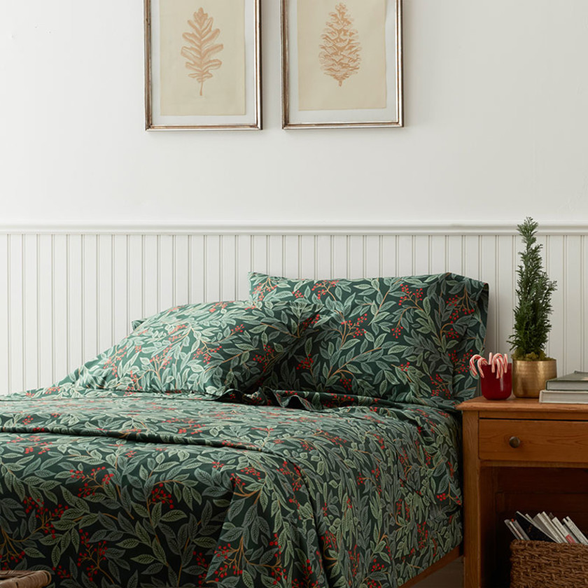 Willowberry Classic Cool Cotton Percale Bed Sheet Set - Green, Twin,Green