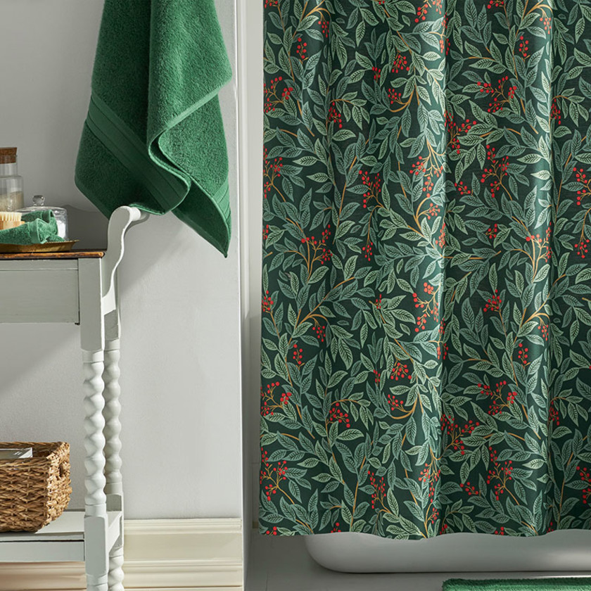 Willowberry Classic Cool Cotton Percale Shower Curtain - Green