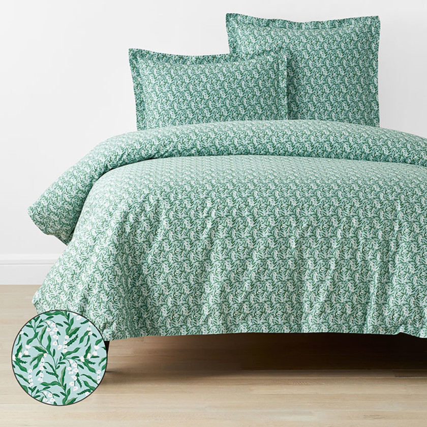 Lily of the Valley Classic Smooth Sateen Duvet Cover - Sage, Twin/Twin XL