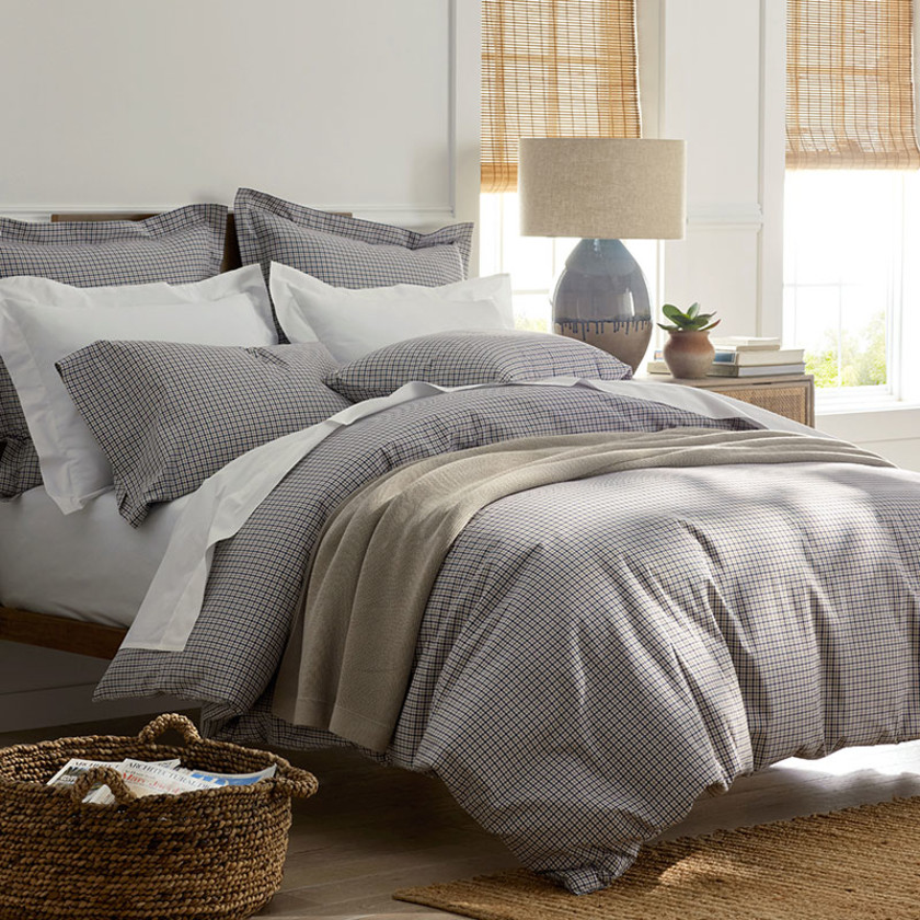Classic Stripes and Plaids Cool Yarn-Dyed Cotton Percale Bed Sheet Set - Mini Check Multi, Twin,Mini Check Multi
